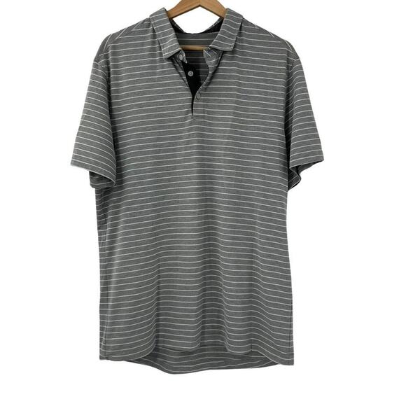 Lululemon Chip Shot Polo Striped Grey Sz L - Picture 3 of 7